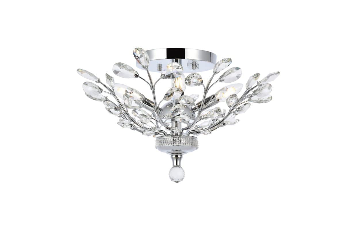 Elegant Lighting V2011F20c-Rc Orchid 4 Light Flush Mount  Royal cut crystals - chrome